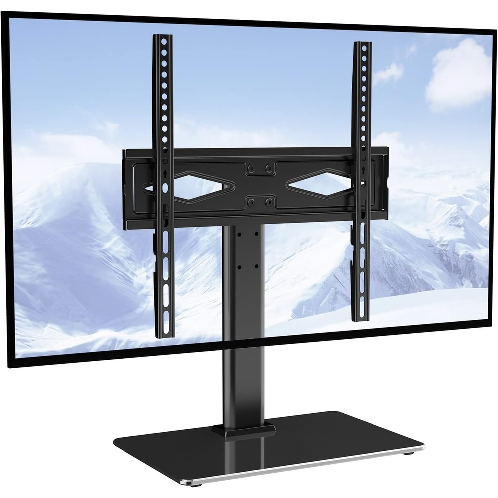 image:imageVEVOR Swivel TV Stand Mount Adjustable Floor Stand for 3285 Inch TVs Holds Up to 110lbs Height Adjustable with Tempered Glass Base Max VESA 400x800mm for Living Room or Bedroom3255inch