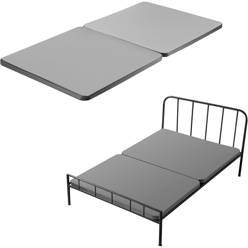 image:imageVEVOR Twin Size Bunkie Board 15 in Bed Board Slats with 200D Oxford Cloth Wooden Mattress Support for Twin Size Bed Easy Assembly Support Under Mattress 2 Piece Gray