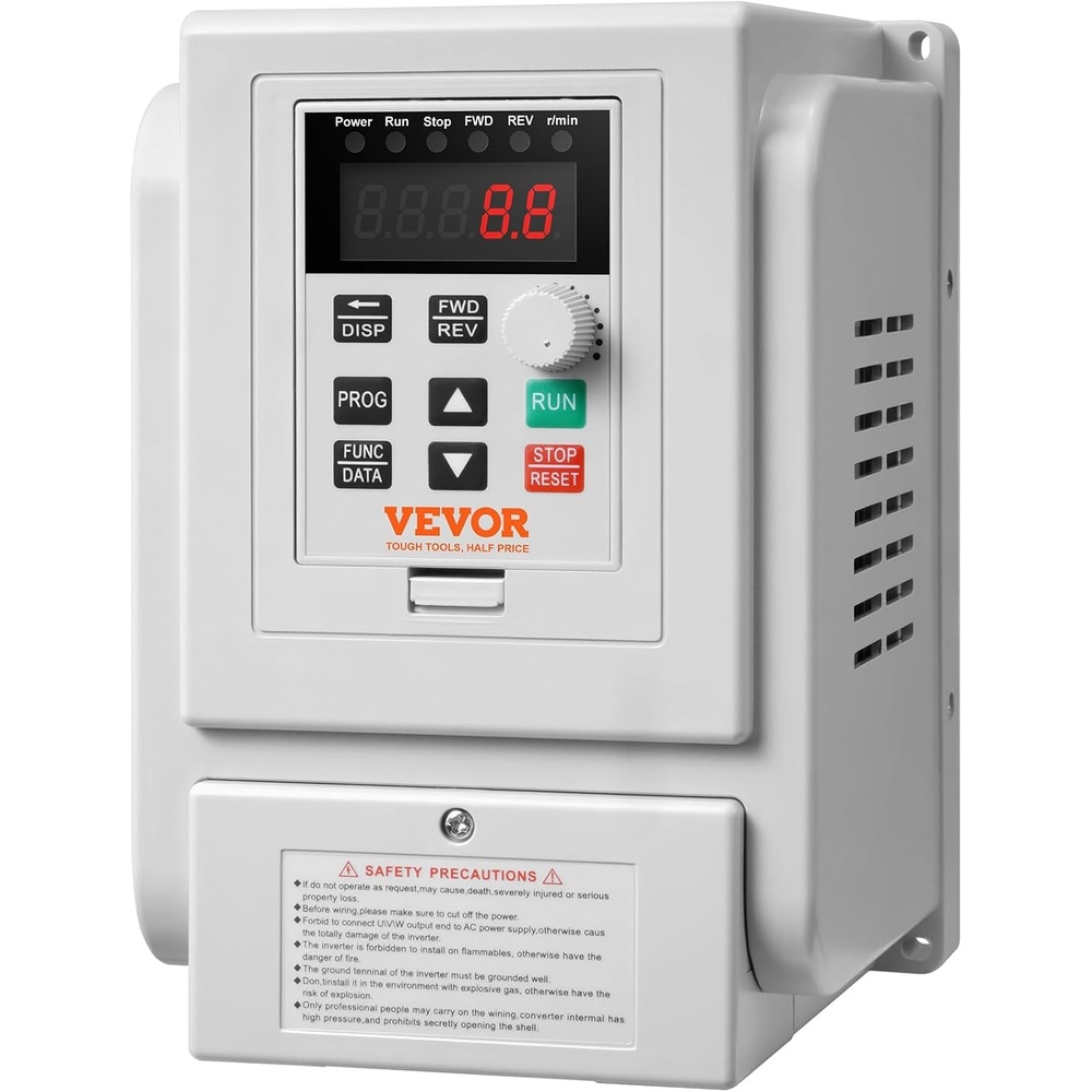 image:imageVEVOR VFD 10HP 75KW 34A 1 Phase 220V240V Input to 3 Phase 220V240V Output Variable Frequency Drive 0400Hz VFD for AC Motor Speed Control49x5x73