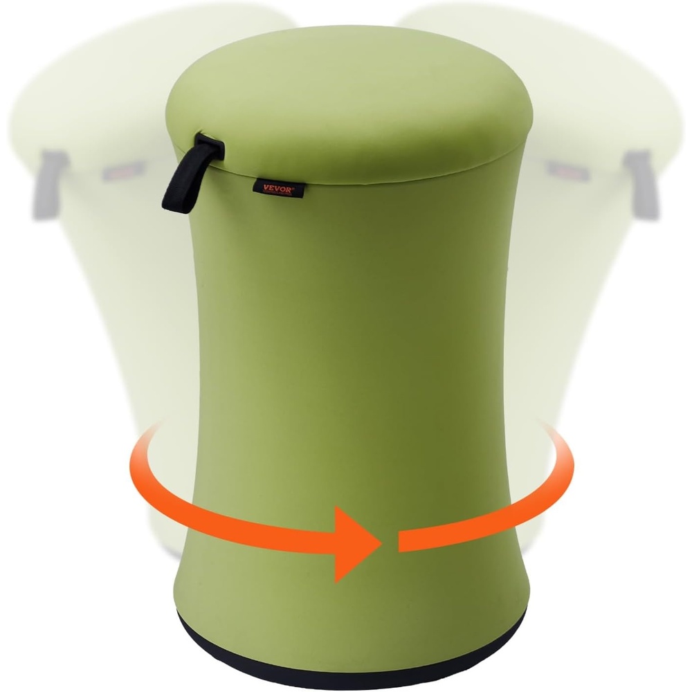 image:imageVEVOR Wobble Chair HeightAdjustable 157217 Active Chair Flexible Seating Wobble Stool Made of PVCABS Improves Focus amp Posture Ideal for Schools Office and Home Age 1218 BlackGreenadults