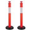 image:imageVEVOR 2 Pack Traffic Delineator Posts 45 inches Traffic Safety Cones with Fillable Base and Reflective Strips Heavy Duty Delineator Posts for Construction Site Parking Lot Crowd Control RedRed