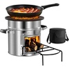 image:imageVEVOR Camping Rocket Stove Wood Burning Portable Rocket Stove with Carrying Bag for Backpacking Stainless Steel Single Door Burn Wood Twigs or Sticks for Outdoor Cooking Backyard Camp Cooking