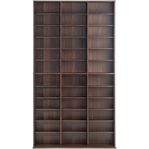 Happybuy Media Storage Cabinet, Adjustable, Holds 1080 CDs, Espresso, for Music, Movie Collections