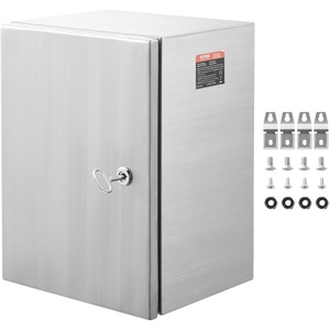 Steel Electrical Box 12″ x 12″ x 8″ Electrical Enclosure Box 304 Stainless Steel Electronic Equipment Enclosure Box IP65 Weatherproof Wall-Mounted Metal Electrical Enclosure with Mounting Plate(16″ x 12″ x 6″)