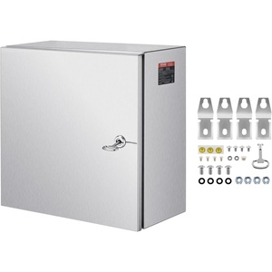 Steel Electrical Box 12″ x 12″ x 8″ Electrical Enclosure Box 304 Stainless Steel Electronic Equipment Enclosure Box IP65 Weatherproof Wall-Mounted Metal Electrical Enclosure with Mounting Plate(12″ x 12″ x 8″)