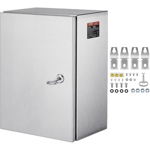 Steel Electrical Box 12″ x 12″ x 8″ Electrical Enclosure Box 304 Stainless Steel Electronic Equipment Enclosure Box IP65 Weatherproof Wall-Mounted Metal Electrical Enclosure with Mounting Plate(16″ x 12″ x 8″)