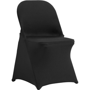 VEVOR 100 Pcs White Chair Covers Polyester Spandex Chair Cover Stretch Slipcovers for Wedding Party Dining Banquet Chair Decoration Covers(Black)