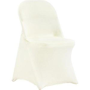 VEVOR 100 Pcs White Chair Covers Polyester Spandex Chair Cover Stretch Slipcovers for Wedding Party Dining Banquet Chair Decoration Covers(Ivory-c)
