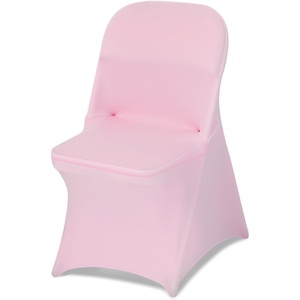VEVOR 100 Pcs White Chair Covers Polyester Spandex Chair Cover Stretch Slipcovers for Wedding Party Dining Banquet Chair Decoration Covers(Pink-c)