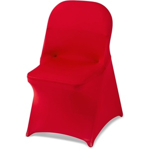 VEVOR 100 Pcs White Chair Covers Polyester Spandex Chair Cover Stretch Slipcovers for Wedding Party Dining Banquet Chair Decoration Covers(Red-c)