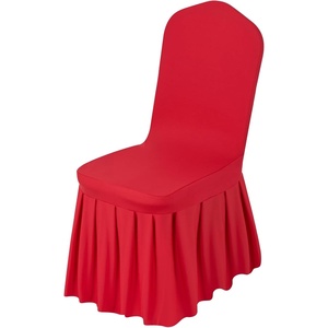 VEVOR 100 Pcs White Chair Covers Polyester Spandex Chair Cover Stretch Slipcovers for Wedding Party Dining Banquet Chair Decoration Covers(Red-d)