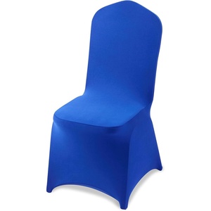VEVOR 100 Pcs White Chair Covers Polyester Spandex Chair Cover Stretch Slipcovers for Wedding Party Dining Banquet Chair Decoration Covers(Royal Blue-a)