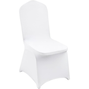 VEVOR 100 Pcs White Chair Covers Polyester Spandex Chair Cover Stretch Slipcovers for Wedding Party Dining Banquet Chair Decoration Covers(White-a)