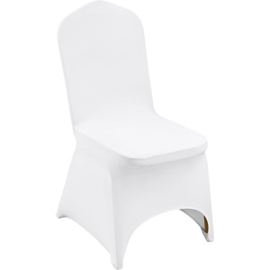 VEVOR 100 Pcs White Chair Covers Polyester Spandex Chair Cover Stretch Slipcovers for Wedding Party Dining Banquet Chair Decoration Covers(White-b)