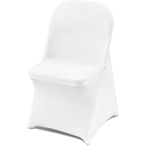VEVOR 100 Pcs White Chair Covers Polyester Spandex Chair Cover Stretch Slipcovers for Wedding Party Dining Banquet Chair Decoration Covers(White-d)