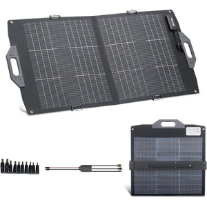 VEVOR 100W Bifacial Solar Panel, 16BB N-Type Foldable Monocrystalline Solar Panel Charger 24% Efficiency, Portable with MC4 Output, USB-A (QC3.0), Type-C & DC Ports for Power Stations Camping Hiking(100W)