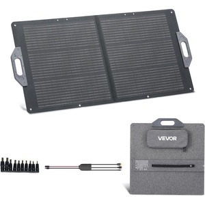 VEVOR 100W Foldable Solar Panel, 24% High-Efficiency Portable Monocrystalline Solar Panel Charger with MC4 Output, USB-A, Type-C & DC Ports, IP65 Waterproof for Power Stations, Camping, Hiking Trips(100W)