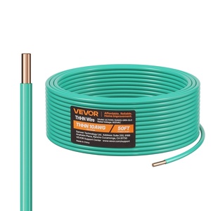 VEVOR 12 AWG THHN Wire, 19-Stranded, 100% OFC Copper Electrical Building Wire with Nylon Jacket, Rated for Up to 600 Volts, for Indoor Outdoor Use, Commercial, Industrial, Residential, Black (100 ft)(10 AWG(50 ft))