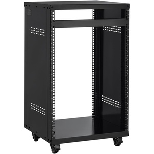 VEVOR 12U AV Rack Stand with Caster Wheels, Component Rack Cabinet Recording Studio Racks, Removable Side Panels, Universal Network Server Case, Special Vents for 19” Audio Video Rack Mounting(16U)