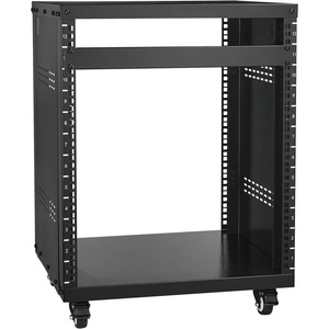 VEVOR 12U AV Rack Stand with Caster Wheels, Component Rack Cabinet Recording Studio Racks, Removable Side Panels, Universal Network Server Case, Special Vents for 19” Audio Video Rack Mounting(12U)