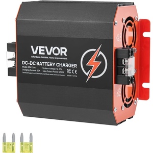VEVOR 12V 20A DC to DC Battery Charger, 250W, On-Board Battery Charger for Lead-Acid, Lithium, AGM, Gel, and Flooded Batteries, Smart Multi-Stage Charging, for RVs, Commercial Vehicles, Boats, Yachts(12V 20A)