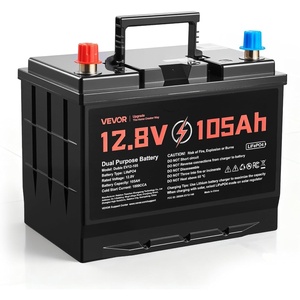 VEVOR 12V 60Ah LiFePO4 Dual Purpose Battery, 800CCA BCI Group 24 Deep Cycle & Starter Lithium Battery, Built-in Smart BMS, Automotive Start-Stop for RV, Marine, Trolling Motor, Car & Engine Starting(Group 24 105Ah 1000CCA)