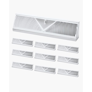 VEVOR 15-Inch Floor Registers, 10-Pack Baseboard Registers, HVAC Heavy-Duty Walkable Iron Floor Vents, Rustproof Anti-Peeling Air Vents Deflector Adjustable with Metal Damper for Home & Office, White(18 Inch)