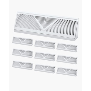 VEVOR 15-Inch Floor Registers, 10-Pack Baseboard Registers, HVAC Heavy-Duty Walkable Iron Floor Vents, Rustproof Anti-Peeling Air Vents Deflector Adjustable with Metal Damper for Home & Office, White(15 Inch)
