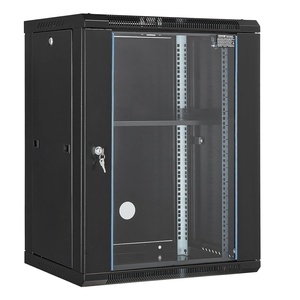 VEVOR 15U Wall Mount Network Server Cabinet, 14.8” Deep, Server Rack Cabinet Enclosure, 500 lbs Max. Ground-Mounted Load Capacity, with Locking Glass Door Side Panels, for IT Equipment, A/V Devices(15U-Glass Door)