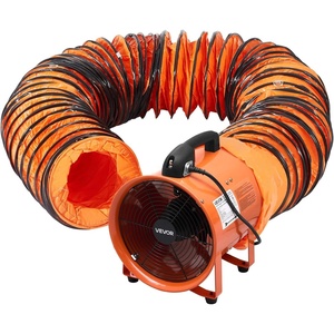 VEVOR 16 Inch Utility Blower Fan, 2 Speed 5175 CFM Heavy Duty Cylinder Axial Exhaust Fan with 16.4ft Duct Hose, Industrial Portable Confined Space Ventilator for basements, warehouse, Workshop(2-Speed  Combo 12 Inch Fan and 16ft Hose)