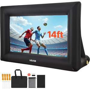 VEVOR 16FT Inflatable Projector Screen, Inflatable Movie Screen Outdoor with 250W Air Blower Projector Screen Oxford Fabric Material Blow Up Screen for Outdoor Backyard, Home Theater, Theme Party(QC-PJ-14FTD)