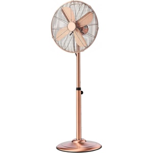 VEVOR 16-Inch High Velocity Pedestal Fan, 1450 CFM Industrial Standing Floor Fan with Handle, 75° Oscillating, 3-Speed Adjustable Height, Metal Made for Commercial, Garage, Workshop, Home, Silver(Copper-colored)