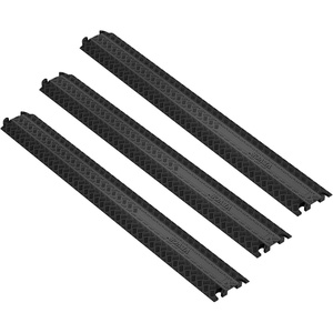 VEVOR 2 PCs Thermoplastic Rubber Drop Over Cable Cover Ramp, 2,000 lbs/axle Load Capacity, Heavy Duty Cable Hose Protector Ramp, Floor Cord Cover for High Walking Traffic Areas Home Office Warehouse(Small-3PACK)
