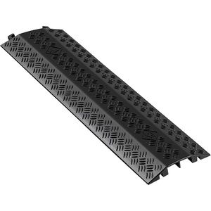 VEVOR 2 PCs Thermoplastic Rubber Drop Over Cable Cover Ramp, 2,000 lbs/axle Load Capacity, Heavy Duty Cable Hose Protector Ramp, Floor Cord Cover for High Walking Traffic Areas Home Office Warehouse(Medium-1PACK)