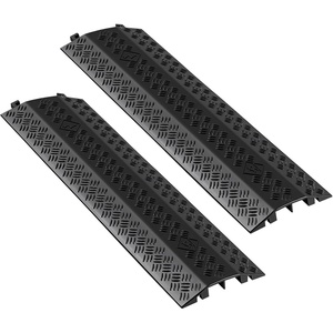 VEVOR 2 PCs Thermoplastic Rubber Drop Over Cable Cover Ramp, 2,000 lbs/axle Load Capacity, Heavy Duty Cable Hose Protector Ramp, Floor Cord Cover for High Walking Traffic Areas Home Office Warehouse(Medium-2PACK)