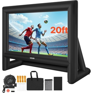 VEVOR 20FT Inflatable Movie Screen, Inflatable Projector Screen with Portable Storage Bag, 16:9 Easy Set Up Movie Projection for Outdoor Backyard, Home Theater, Theme Party(QC-ZJ-20FTD)