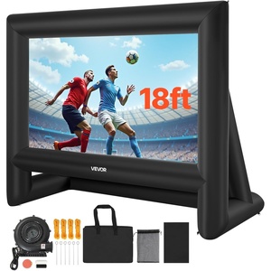 VEVOR 20FT Inflatable Movie Screen, Inflatable Projector Screen with Portable Storage Bag, 16:9 Easy Set Up Movie Projection for Outdoor Backyard, Home Theater, Theme Party(QC-ZJ-18FTD)