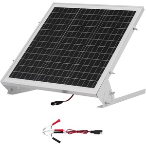 VEVOR 20W 12V Solar Battery Trickle Charger Maintainer, Mono Solar Panel Battery Charger with Built-in MPPT Controller & Adjustable Mount Bracket, IP65 Waterproof for Car Boat RV Trailer House Roof(20W)