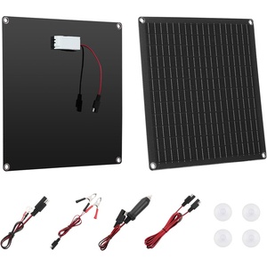 VEVOR 20W 12V Solar Panel Battery Charger, Solar Battery Trickle Charger Maintainer with Built-in Smart Controller & 3 Connection Cables, IP67 Waterproof Portable for RV Car Motorcycle Boat Van Camper(20W)