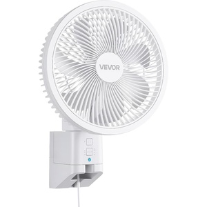 VEVOR 21 Inch Wall Mounted Fan with Lights, Ceiling Fan with Remote, 6-Speed Plug-in Wall Fan with Timer, 360° Tilt, for Bedroom, Garage, Workshop, Fits 4 E26 Bulbs (Bulbs Not Included)(8.5 in)