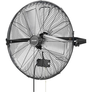 VEVOR 21 Inch Wall Mounted Fan with Lights, Ceiling Fan with Remote, 6-Speed Plug-in Wall Fan with Timer, 360° Tilt, for Bedroom, Garage, Workshop, Fits 4 E26 Bulbs (Bulbs Not Included)(24 in)