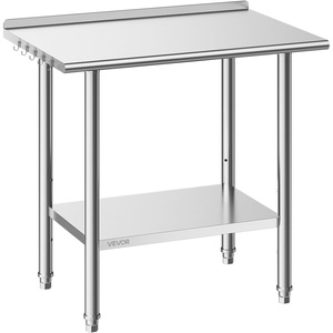 VEVOR 24 x 30 x 36 Inch Stainless Steel Work Table, Commercial Food Prep Worktable Heavy Duty Prep Worktable, Metal Work Table with Adjustable Height for Restaurant, Home and Hotel(24*36)