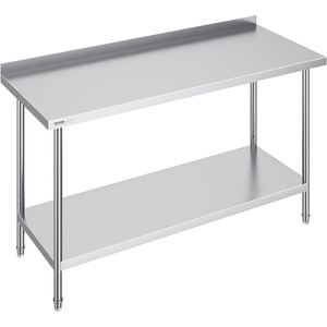 VEVOR 24 x 30 x 36 Inch Stainless Steel Work Table, Commercial Food Prep Worktable Heavy Duty Prep Worktable, Metal Work Table with Adjustable Height for Restaurant, Home and Hotel(24 x 60 x 36 Inch)