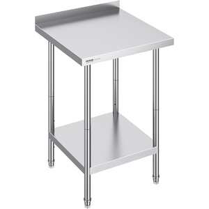VEVOR 24 x 30 x 36 Inch Stainless Steel Work Table, Commercial Food Prep Worktable Heavy Duty Prep Worktable, Metal Work Table with Adjustable Height for Restaurant, Home and Hotel(4 x 24 x 36 inch)