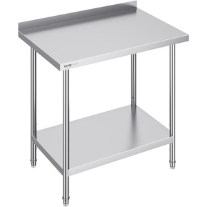 VEVOR 24 x 30 x 36 Inch Stainless Steel Work Table, Commercial Food Prep Worktable Heavy Duty Prep Worktable, Metal Work Table with Adjustable Height for Restaurant, Home and Hotel(24 x 36 x 36 Inch)