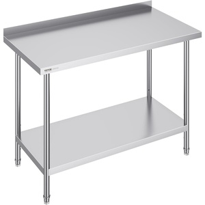 VEVOR 24 x 30 x 36 Inch Stainless Steel Work Table, Commercial Food Prep Worktable Heavy Duty Prep Worktable, Metal Work Table with Adjustable Height for Restaurant, Home and Hotel(24 x 48 x 36 Inch)