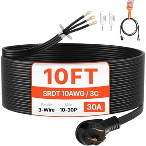 VEVOR 25 ft Dryer Extension Cord, 4-Prong NEMA 14-30P to 14-30R Dryer Cord, 125V/250V, STW 10AWG/4C, 30A, Pure Copper Wire Cable with Black Non-Woven Bag and PVC Cable Tie, for Outdoor & Indoor Use(Black)