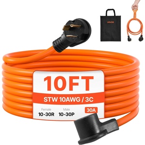 VEVOR 25 ft Dryer Extension Cord, 4-Prong NEMA 14-30P to 14-30R Dryer Cord, 125V/250V, STW 10AWG/4C, 30A, Pure Copper Wire Cable with Black Non-Woven Bag and PVC Cable Tie, for Outdoor & Indoor Use(Orange)