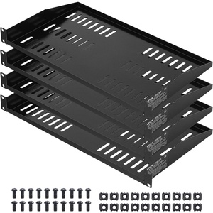 VEVOR 2PCS 1U Server Rack Shelf, Universal Vented Rack Mount Cantilever Tray for 19 inch Network Equipment Rack & Cabinet, 10″ Deep Rack Mount Shelf, Weight Capacity 50 lbs Wall Mount Rack Shelf(1U-4PCS)