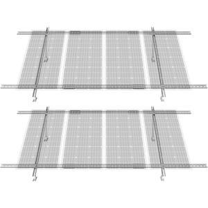 VEVOR 2-Set Solar Panel Mounting Brackets, 30°-60° Adjustable Multi-Piece Brackets for 4-8pcs Panels, Carbon Steel Ground Mount Stand for Farms, RVs, Boats, Off-Grid